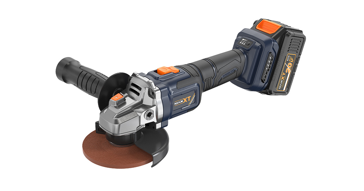 a cordless angle grinder with battery